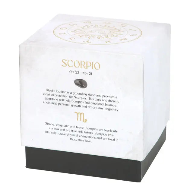 GEMSTONE ZODIAC CANDLE | SCORPIO BLACK OUDH