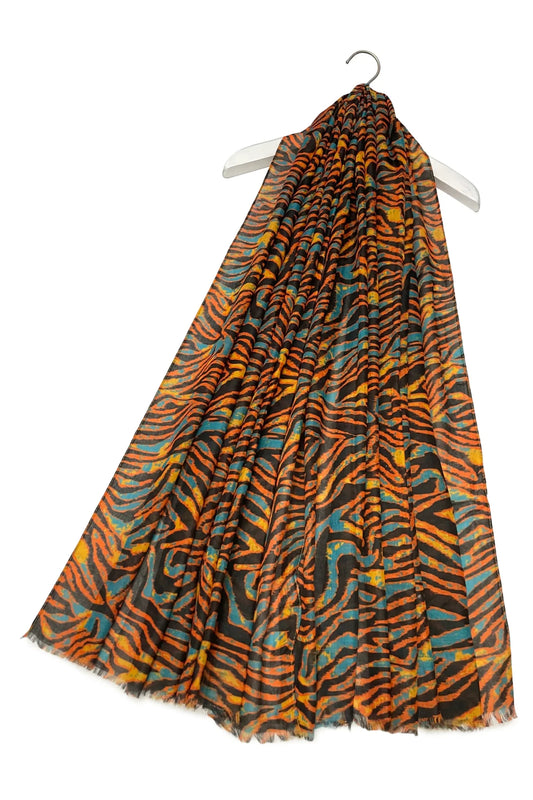 Colourful Zebra Print Scarf