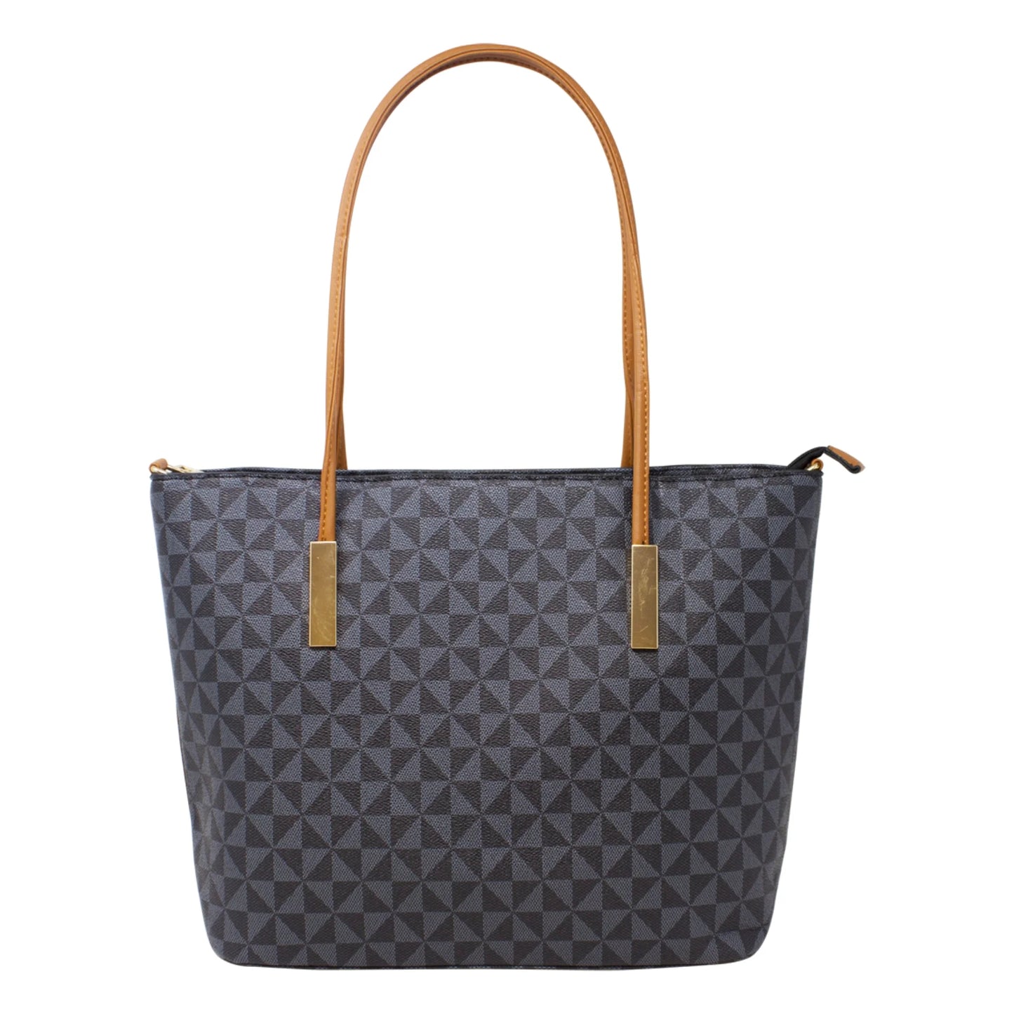 Chequered Tote Bag | Black / Brown