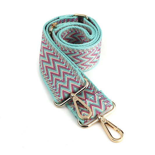 Pastel Zig Zag Aqua Bag Strap