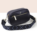 Navy Vegan Leather Camera Bag