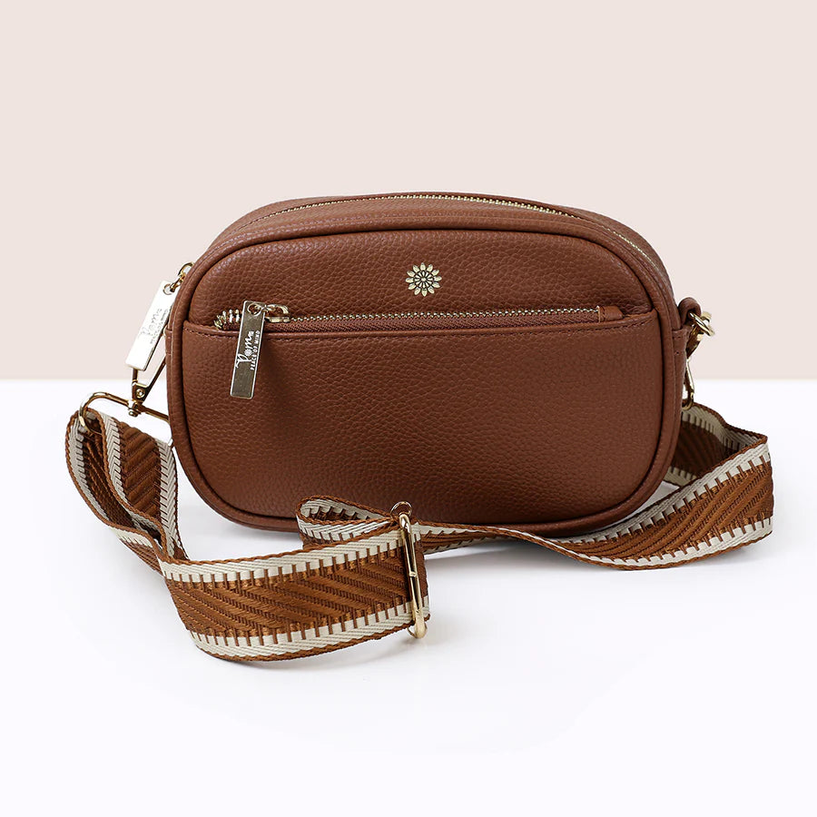 Tan Vegan Leather Camera Bag