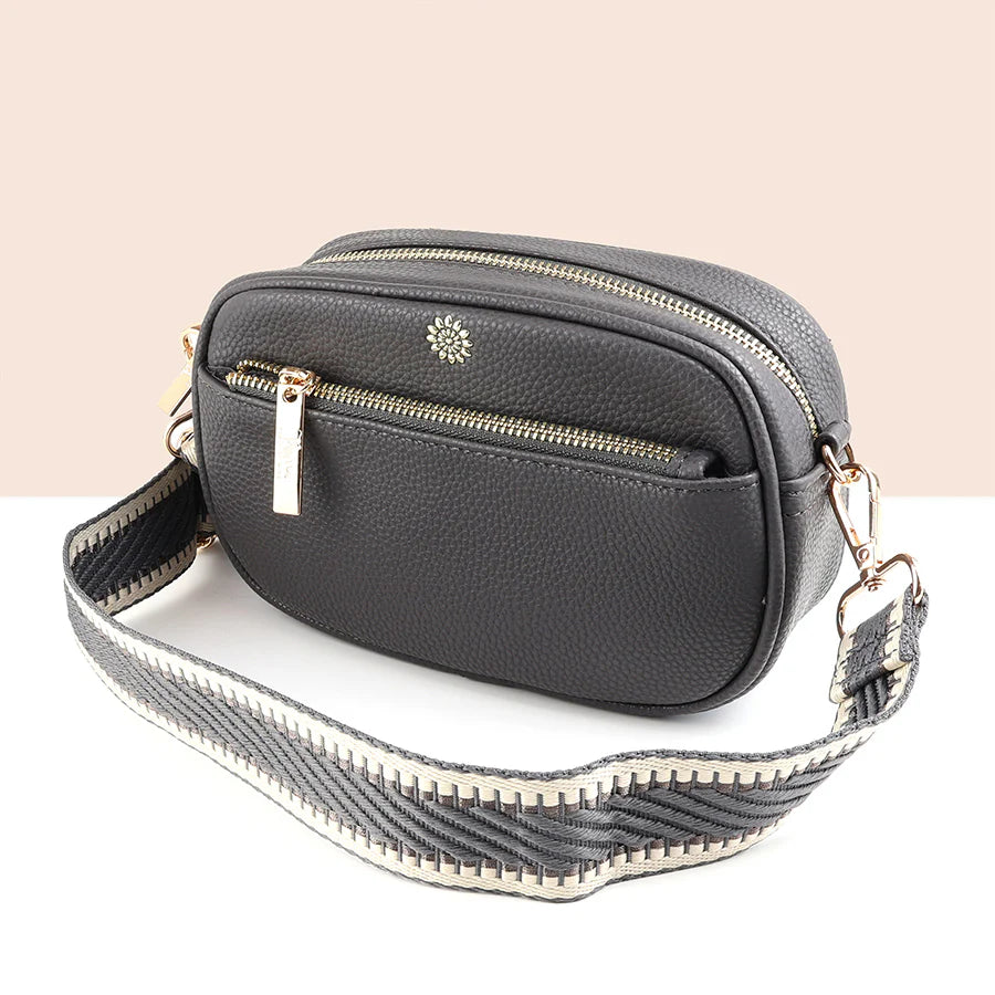 Charcoal Grey Vegan Leather Camera Bag