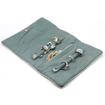 Seafoam Highland Cow Embroidered Jewellery Roll
