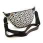 Black & White Repeat Print Half Moon Bag