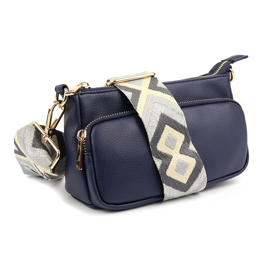 Vegan Leather Crossbody Bag | Navy
