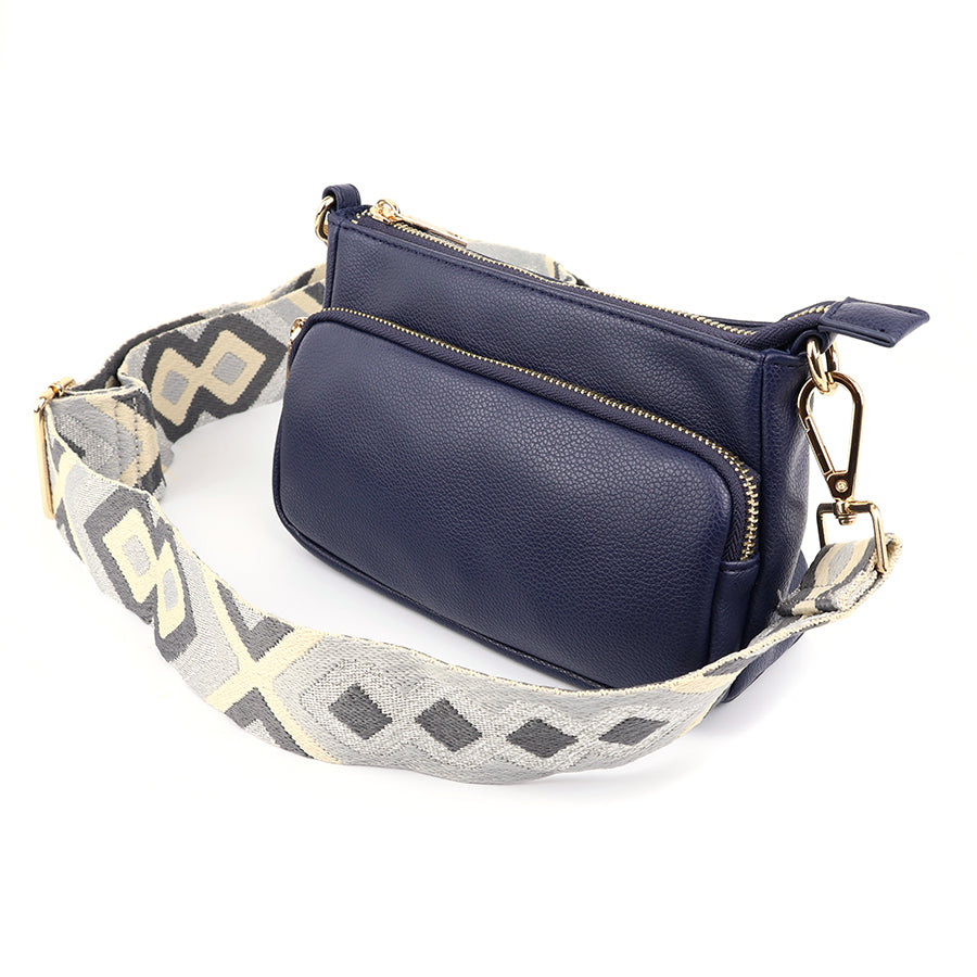 Vegan Leather Crossbody Bag | Navy