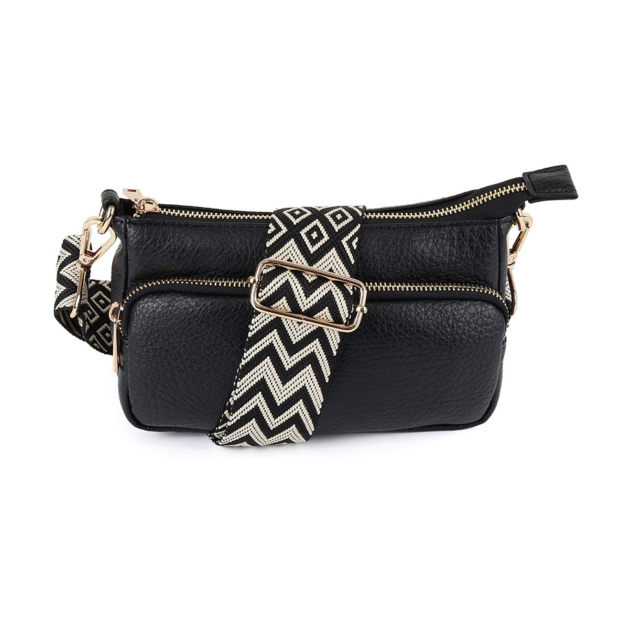 Vegan Leather Crossbody Bag | Black