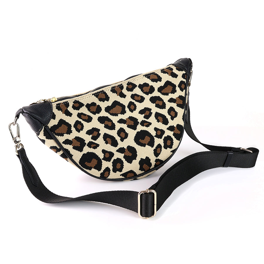 Colby Leopard Classic Half Moon Bag