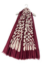 Block Lead Print Frayed Scarf | Wine