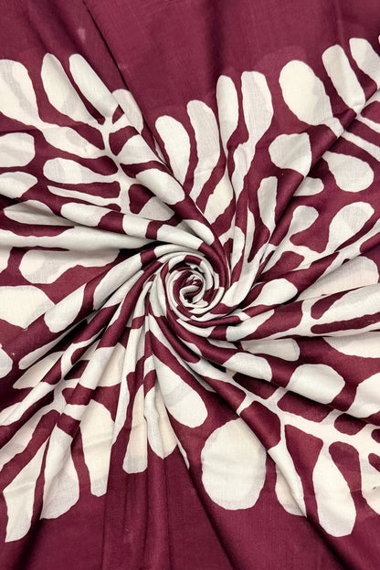 Block Lead Print Frayed Scarf | Wine