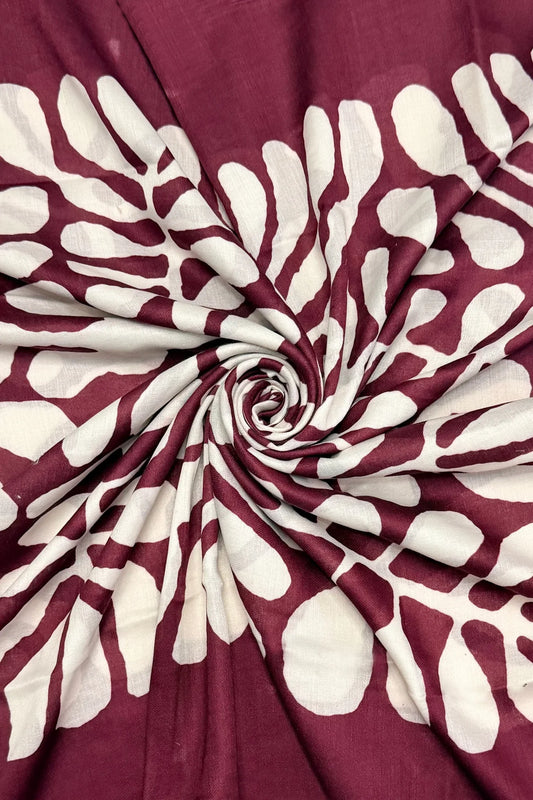 Block Lead Print Frayed Scarf | Wine
