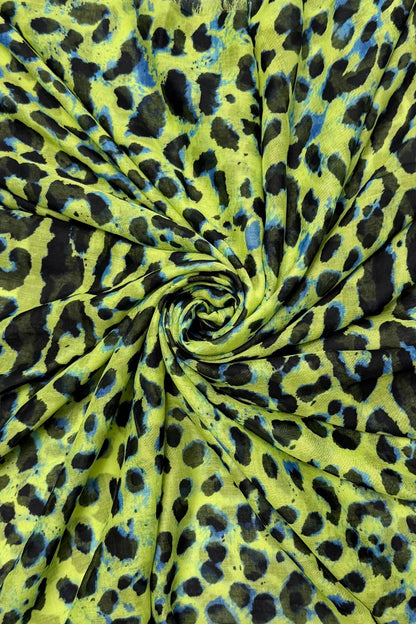 Festival Leopard Print Scarf | Neon Green