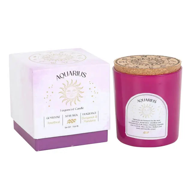 GEMSTONE ZODIAC CANDLE | AQUARIUS BERGAMOT & MANDARIN