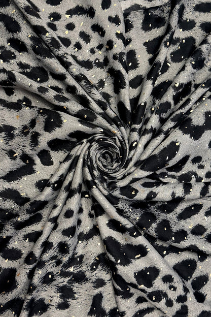 Gold Foiled Leopard Print Scarf