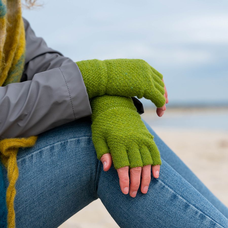 Fingerless Gloves | Lime Green