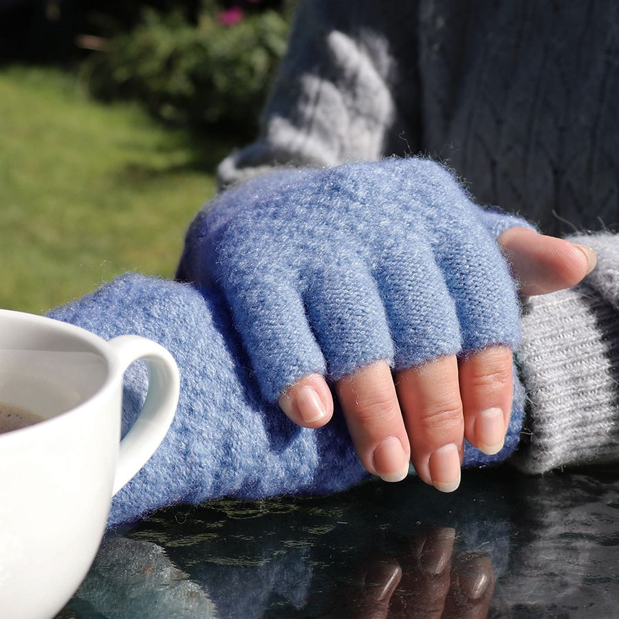 Fingerless Gloves | Blue