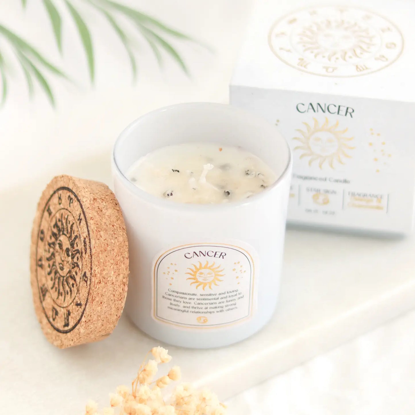 GEMSTONE ZODIAC CANDLE | CANCER ORANGE & CHAMOMILE GEMSTONE ZODIAC CANDLE