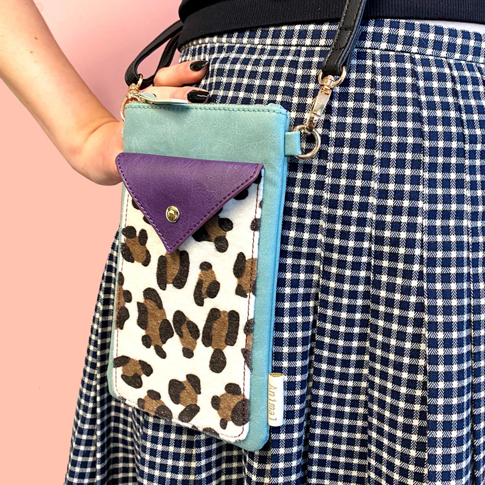 Animal Print Purple Leoaprd Print Phone Wallet