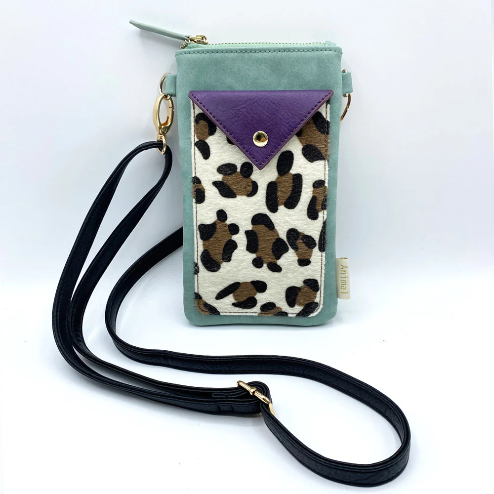 Animal Print Purple Leoaprd Print Phone Wallet