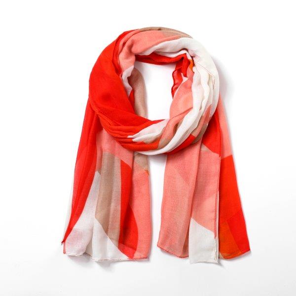 Eco Style Scarf | Abstract Ribbons Red