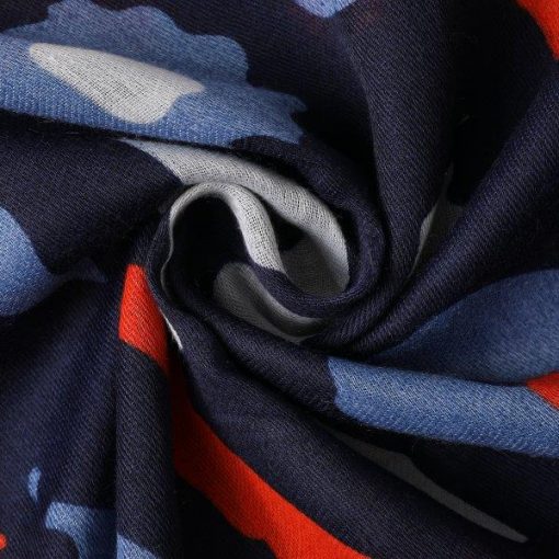Eco Style Scarf | Animal Print Navy