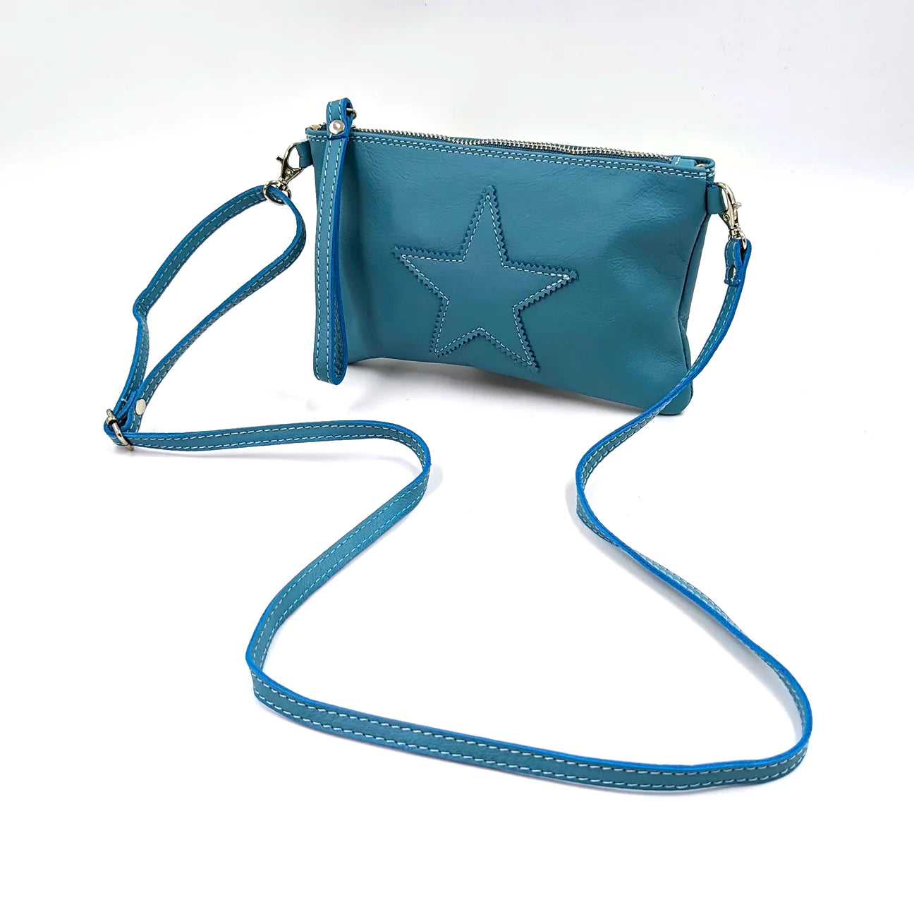 Soft Leather Star Motif Crossbody Bag