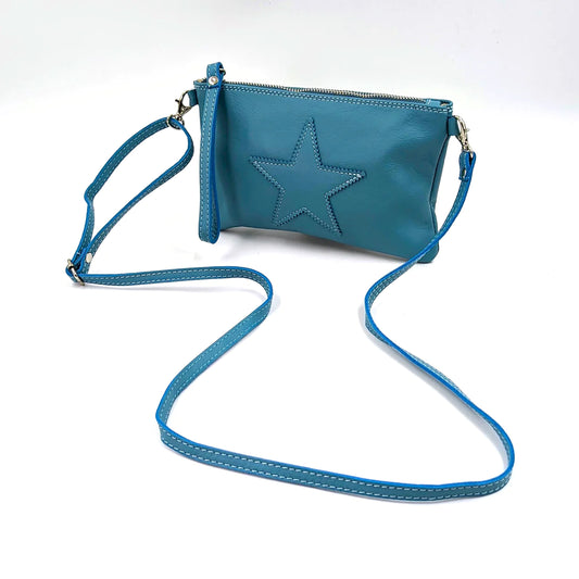 Soft Leather Star Motif Crossbody Bag