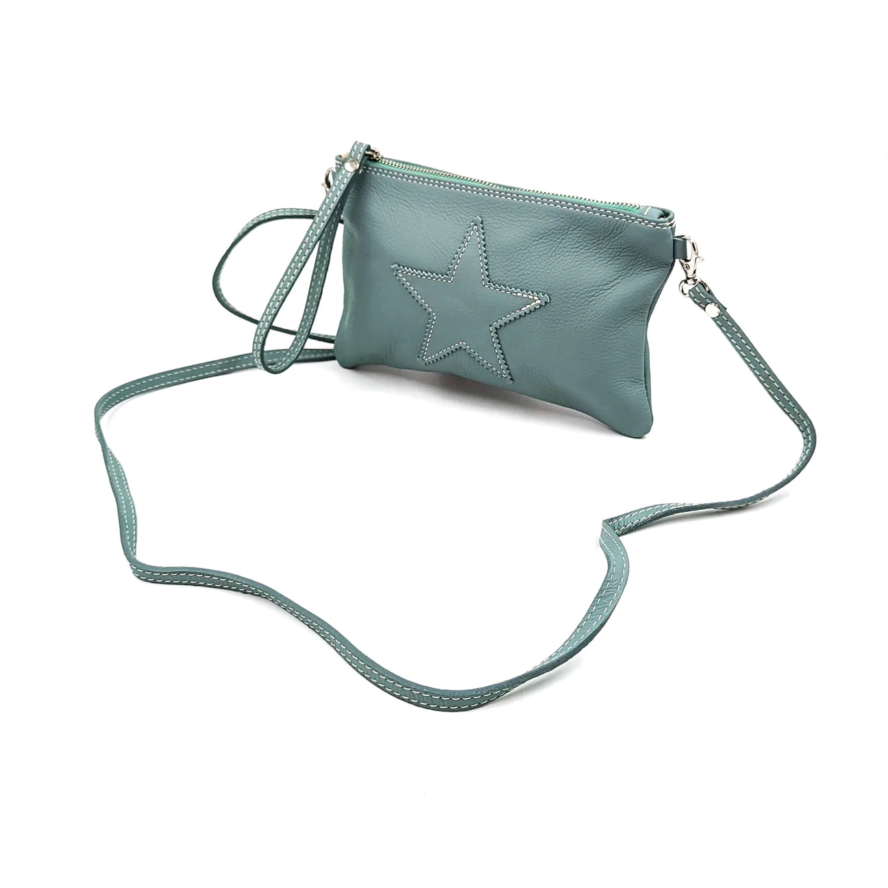 Soft Leather Star Motif Crossbody Bag