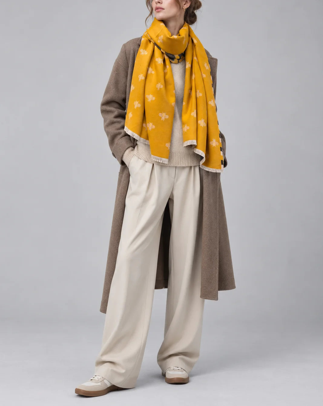 Reversible Bee Scarf | Mustard