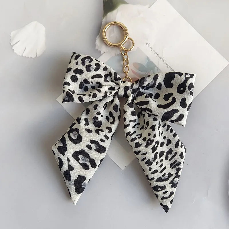 Knot Bow Leopard Keyring / Bag Charm