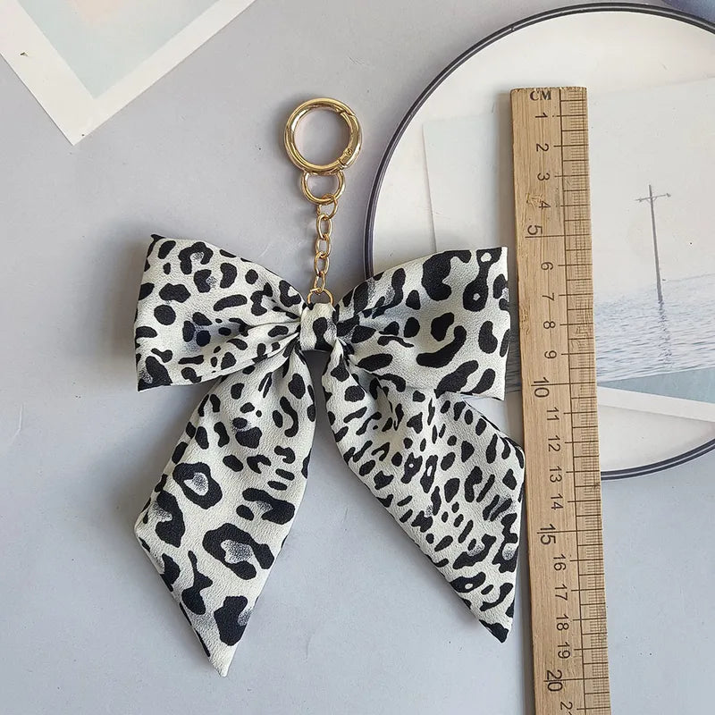 Knot Bow Leopard Keyring / Bag Charm