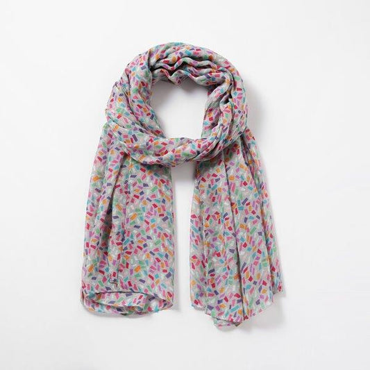 Eco Style Scarf | Confetti Print White