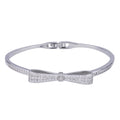 Clear Crystal Bow Bangle | Silver