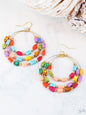 Beaded Hoop Earrings | Multi Colour