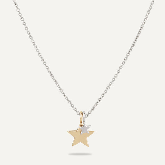 Kiera Mixed Star Two Tone Necklace