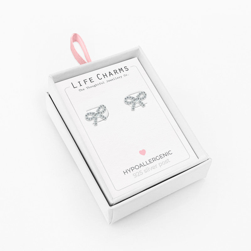 Life Charms | Pretty Bows Silver Studs