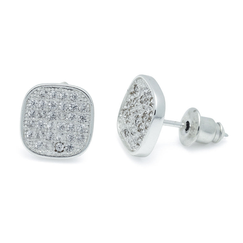 Life Charms | Square Stardust Silver Studs