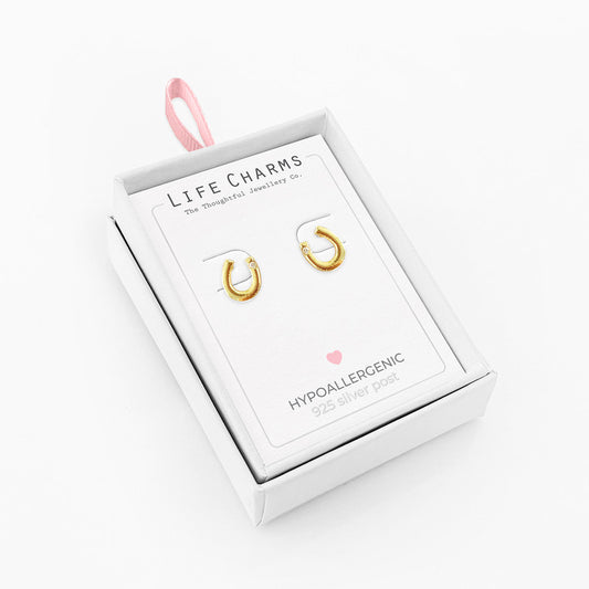 Life Charms | Lucky Horseshoe Gold Stud