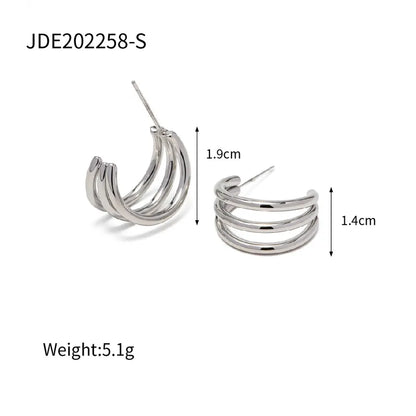 C Shape 3 Hoop Earring