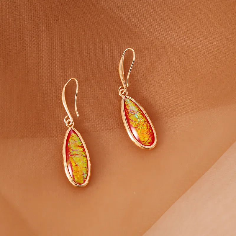Water Droplet Earrings | Rose Red