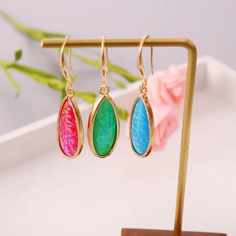 Water Droplet Earrings | Green