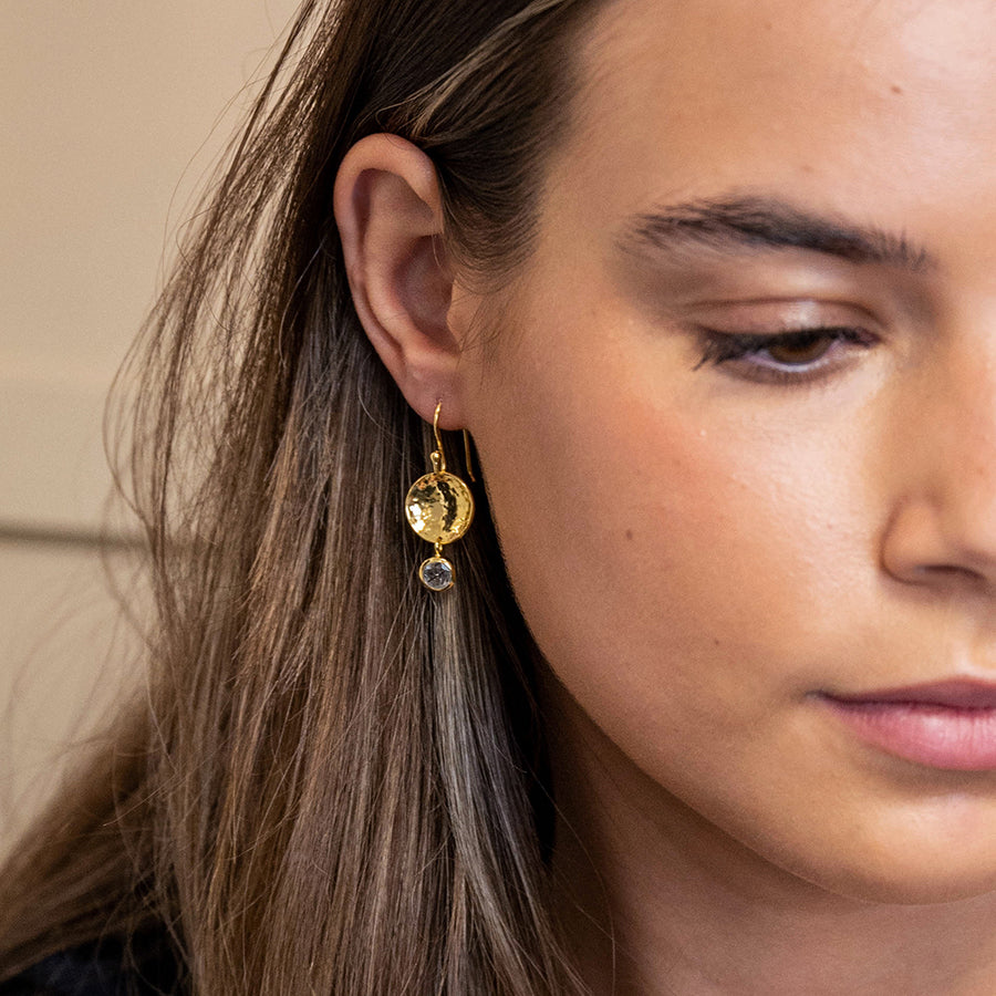 Beaten Disc Earrings