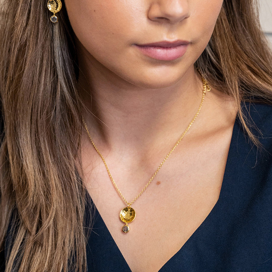 Beaten Disc Necklace With