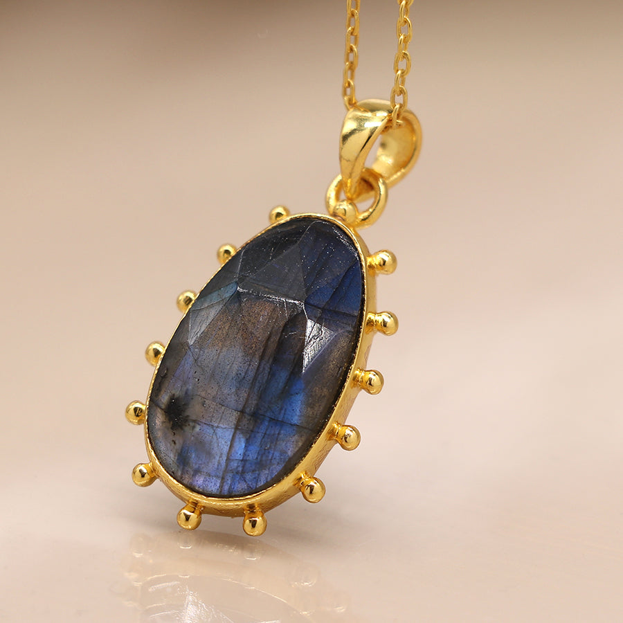 Fancy Edge Labradorite Necklace