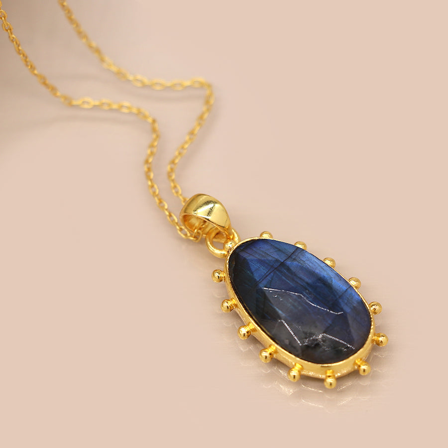 Fancy Edge Labradorite Necklace