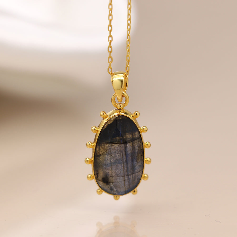 Fancy Edge Labradorite Necklace