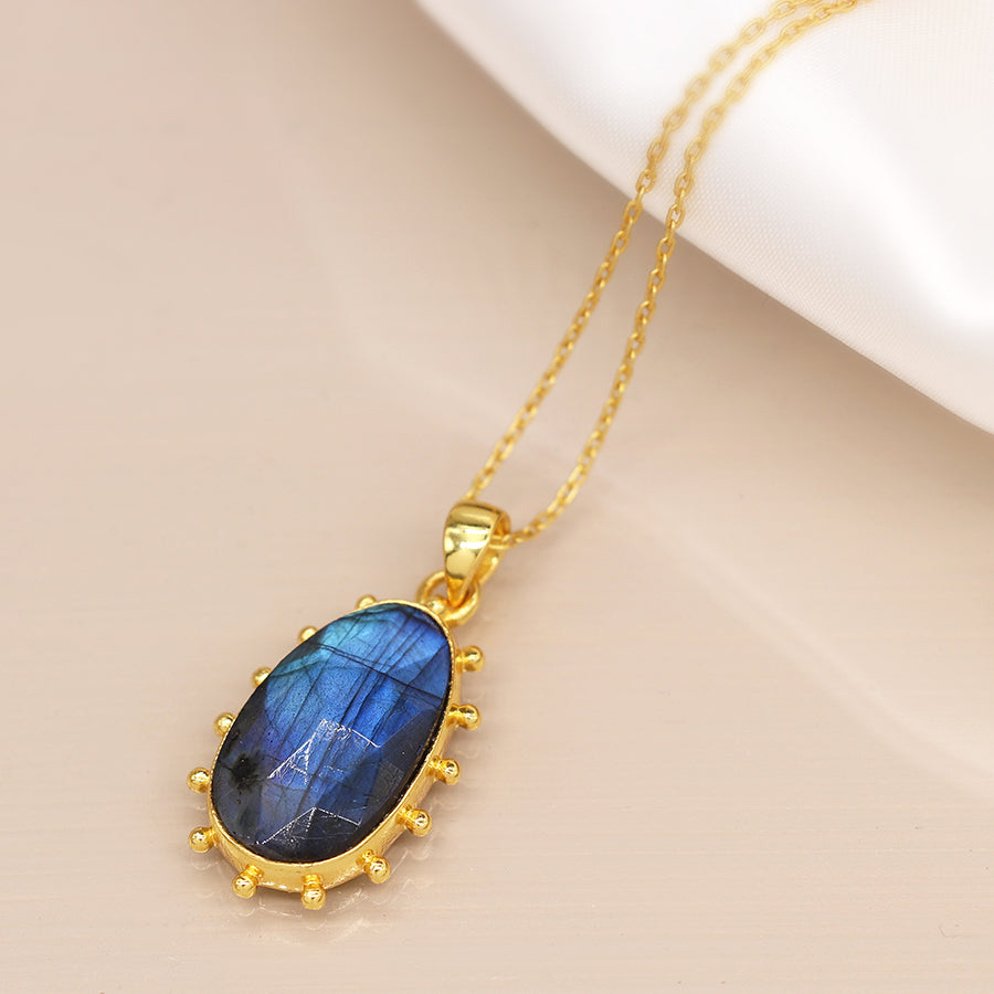 Fancy Edge Labradorite Necklace