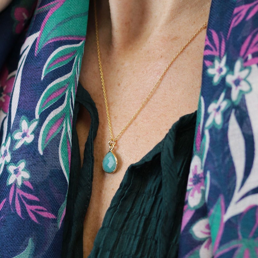 Amazonite Teardrop Necklace