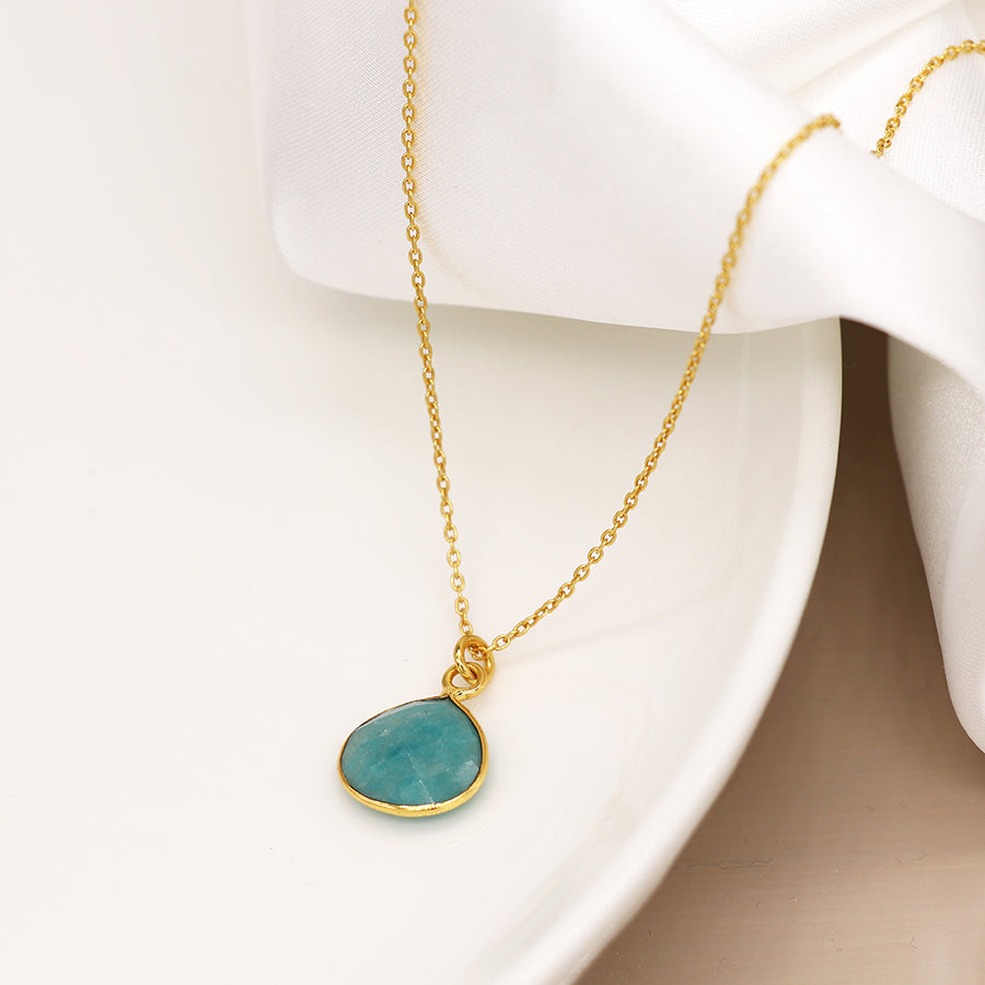 Amazonite Teardrop Necklace
